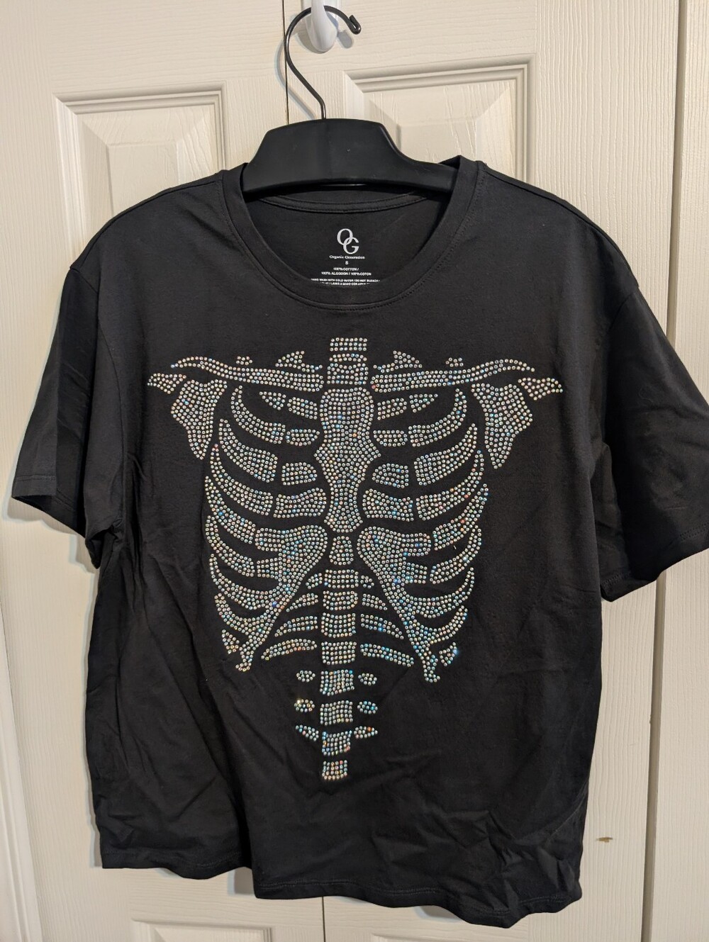 Black Rhinestone Skeleton T-shirt